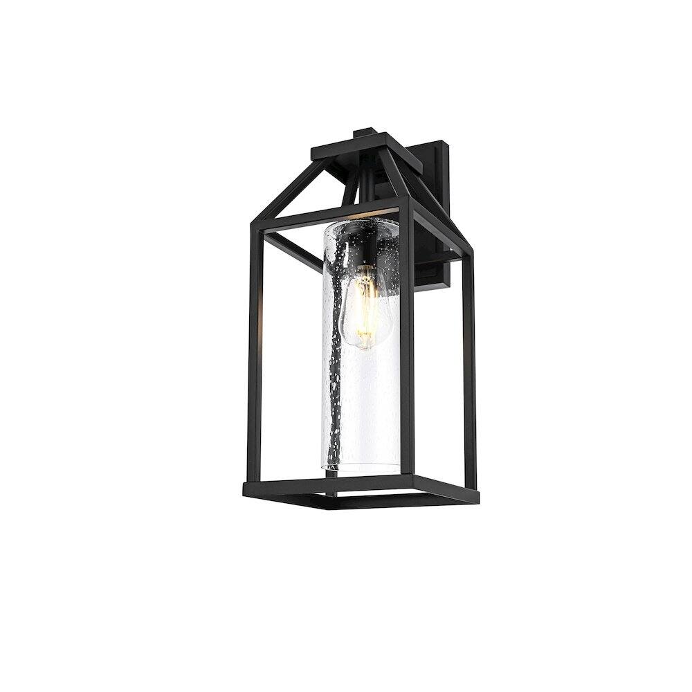 Left. Elegant Lighting - Zora 19 inch Outdoor Wall sconce in Black - Black And Clear.