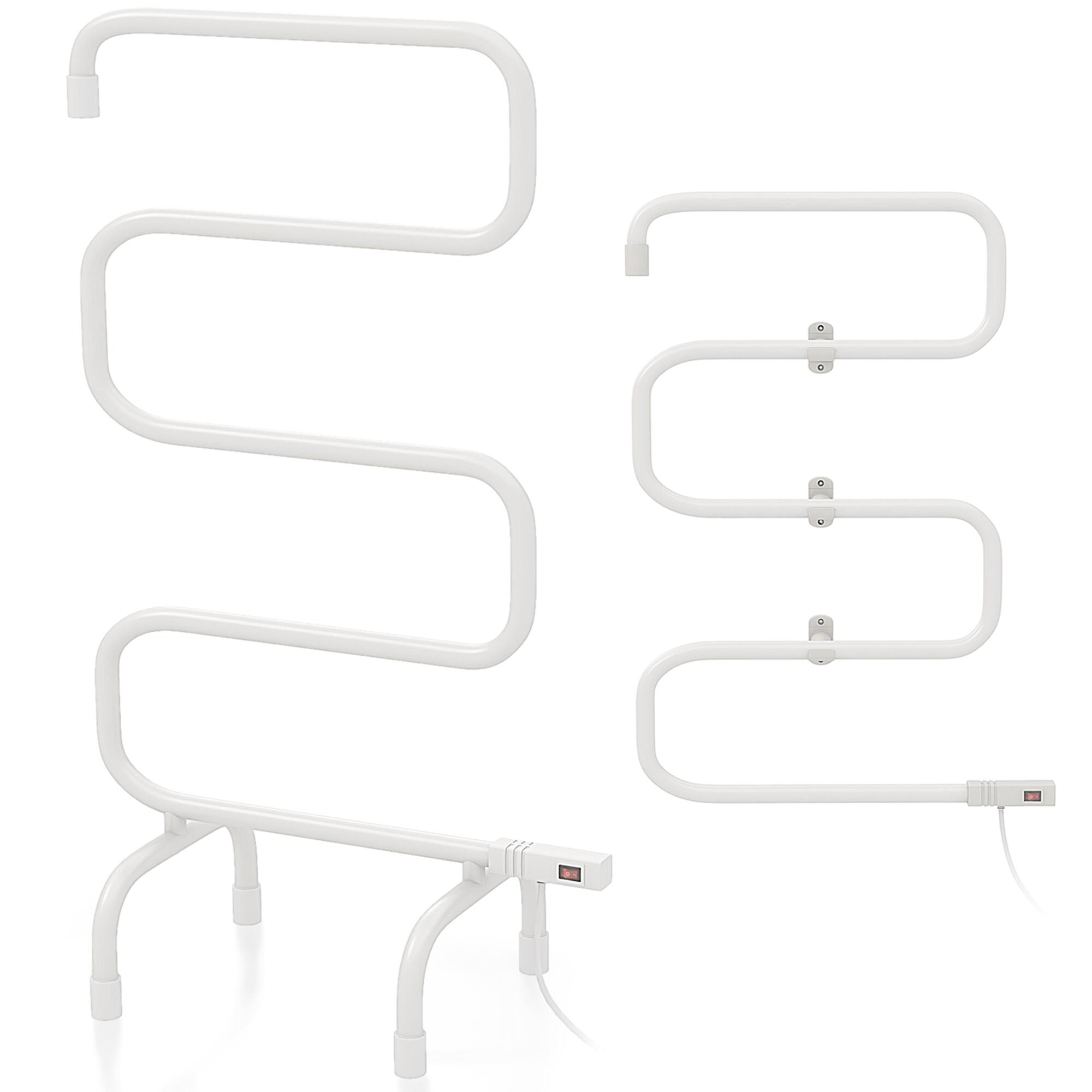 Alt View 9. Costway - Costway 100W Electric Towel Warmer Drying Rack Freestanding and Wall Mount - White.