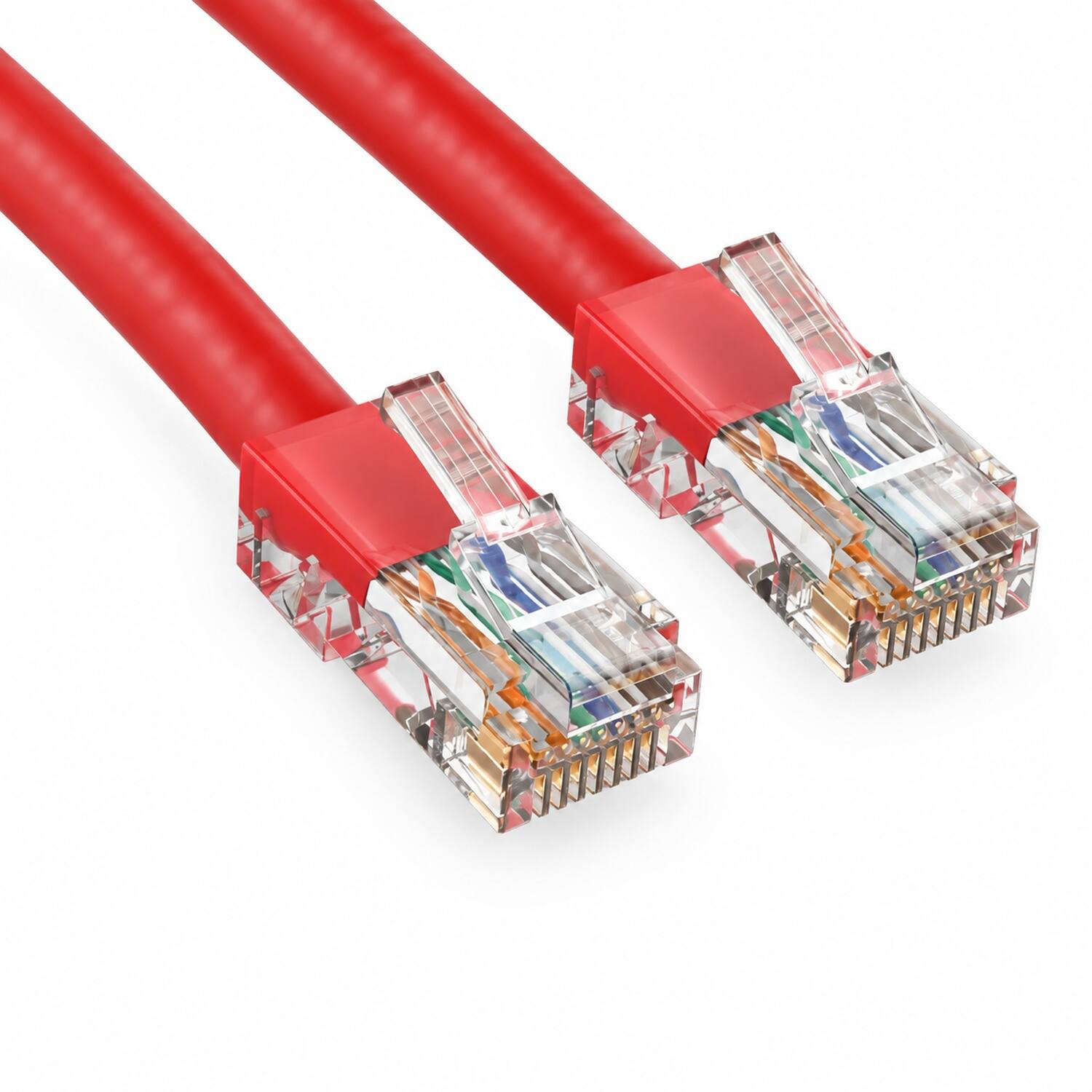 Front. Sanoxy - Sanoxy 10ft Cat5e Ethernet Patch Cable, 350 MHz UTP RJ45 Network Cable, Red - Red.