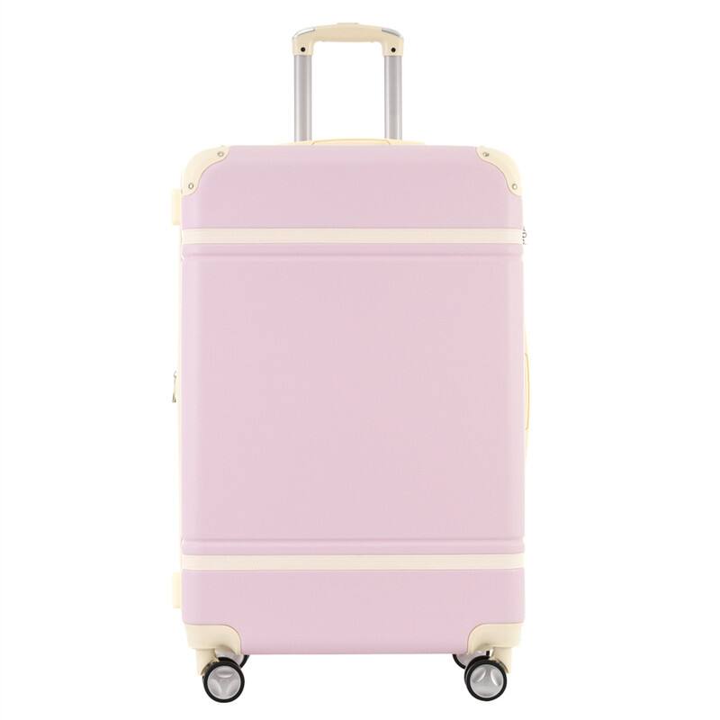 Alt View 6. HTUTWOO - Hardshell Luggage Sets 4 Pieces - 20"+24"+28" Luggages and Cosmetic Case, Spinner Suitcase with TSA Lock, Lightweight - Light Pink.