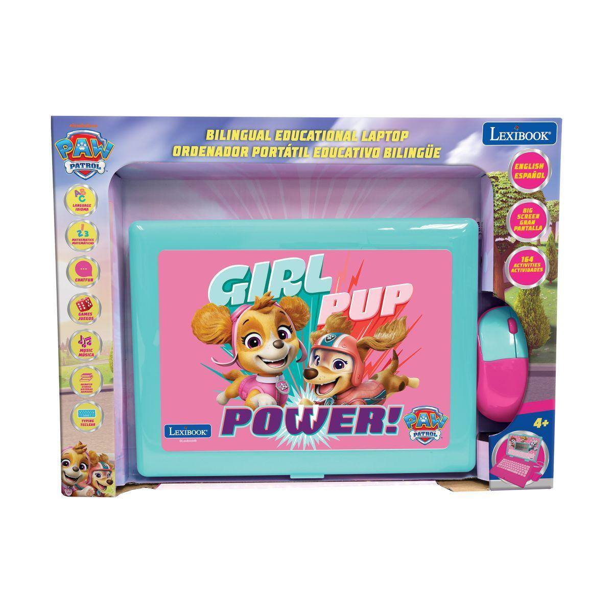 PAW PATROL BILINGUAL EDUCATIONAL LAPTOP ORDENADOR PORTATIL EDUCATIVO BILINGUE LEXIBOOK ENGLISH ESPAÑOL - GIRL PUP POWER! - 23 SCREEN ACTIVITIES - 164 ACTIVIDADES - 4+
