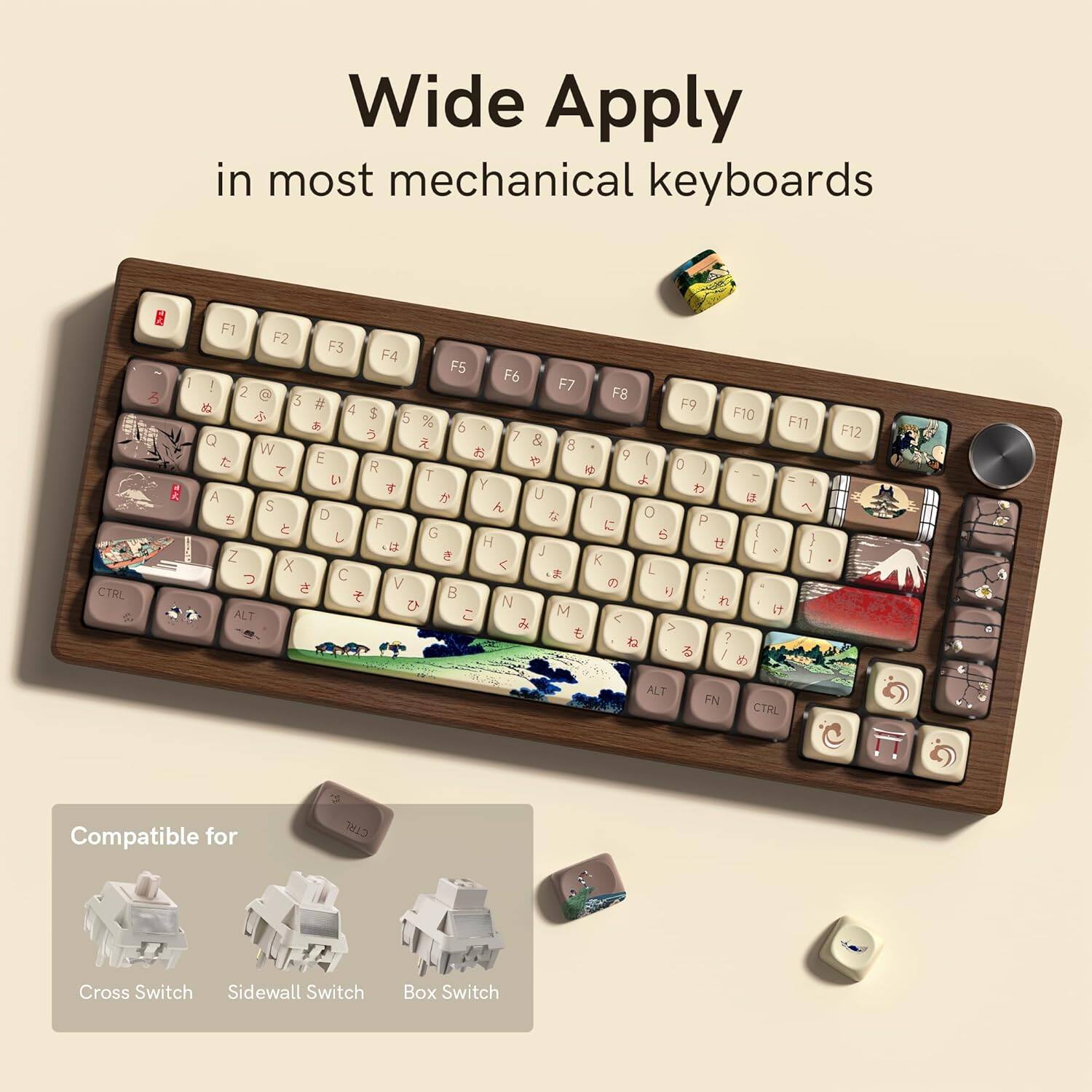 Wide Apply in most mechanical keyboards

CTRL B 1 F1 F2 F3 F4 F5 F6 ! 2 F7 5 F8 i # 4 F9 $ 5 F10 % 5 A F11 Q 7 & W 8 E g [ R 0 1 T a + Y A U LE S 1 1 D O F P G I H tt : J I Z K ! X < L C V N ALT M < > 7 I n ALT FN CTAL F12 a & 8

Compatible for CTRL Cross Switch Sidewall Switch Box Switch