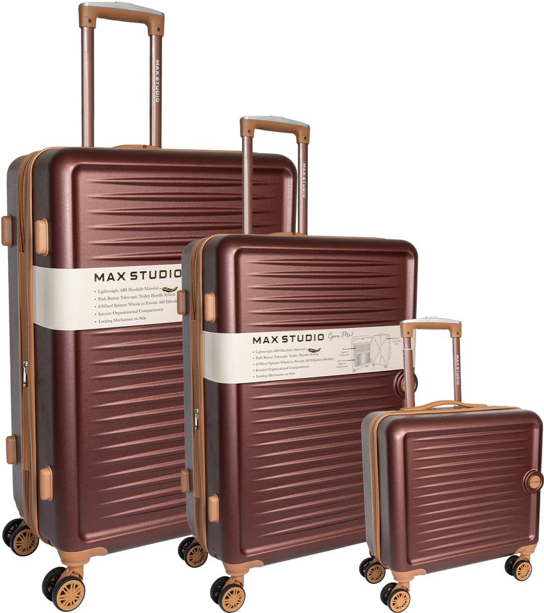 Max Studio 3 Piece Lisbon Expandable Lightweight Double Spinner
