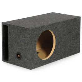 QPower - HD112VL Single 12 Inch SPL XL Heavy-Duty Side Ported Subwoofer Enclosure - Charcoal Gray