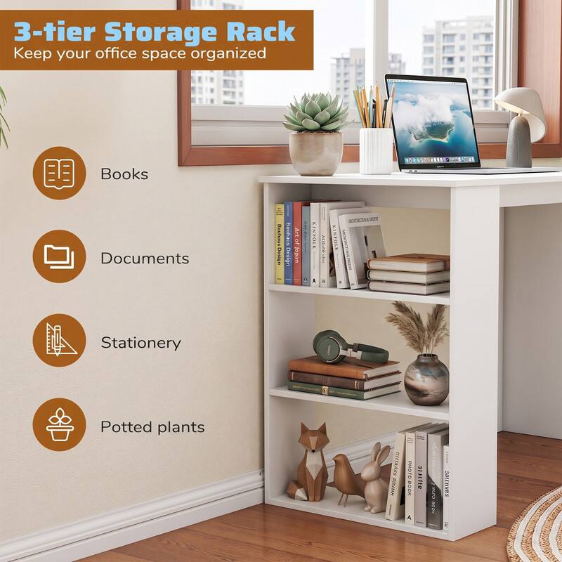 3-tier Storage Rack  
Keep your office space organized

Books  
Documents  
Stationery  
Potted plants