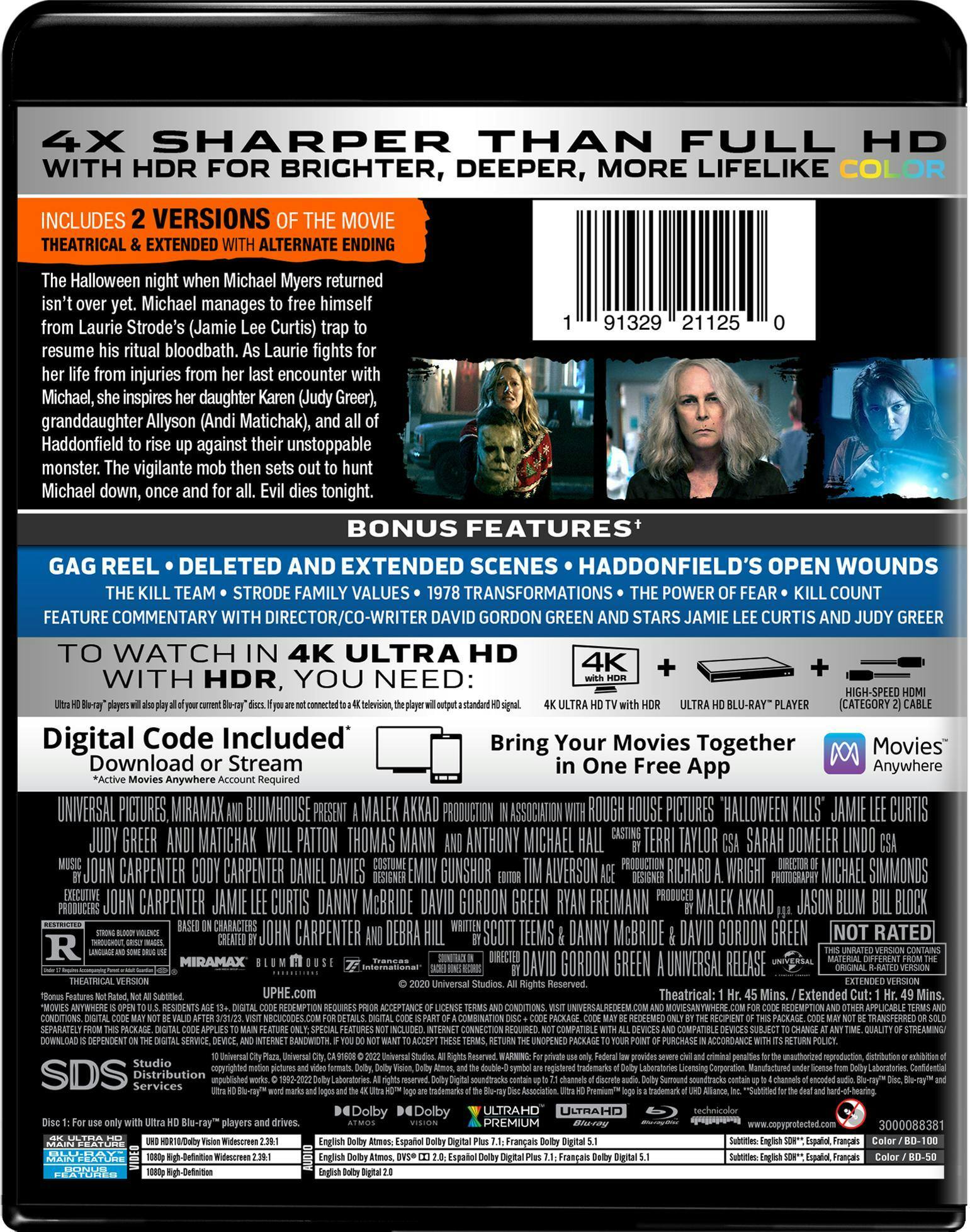 Back. Halloween Kills   - 4K Blu-Ray.