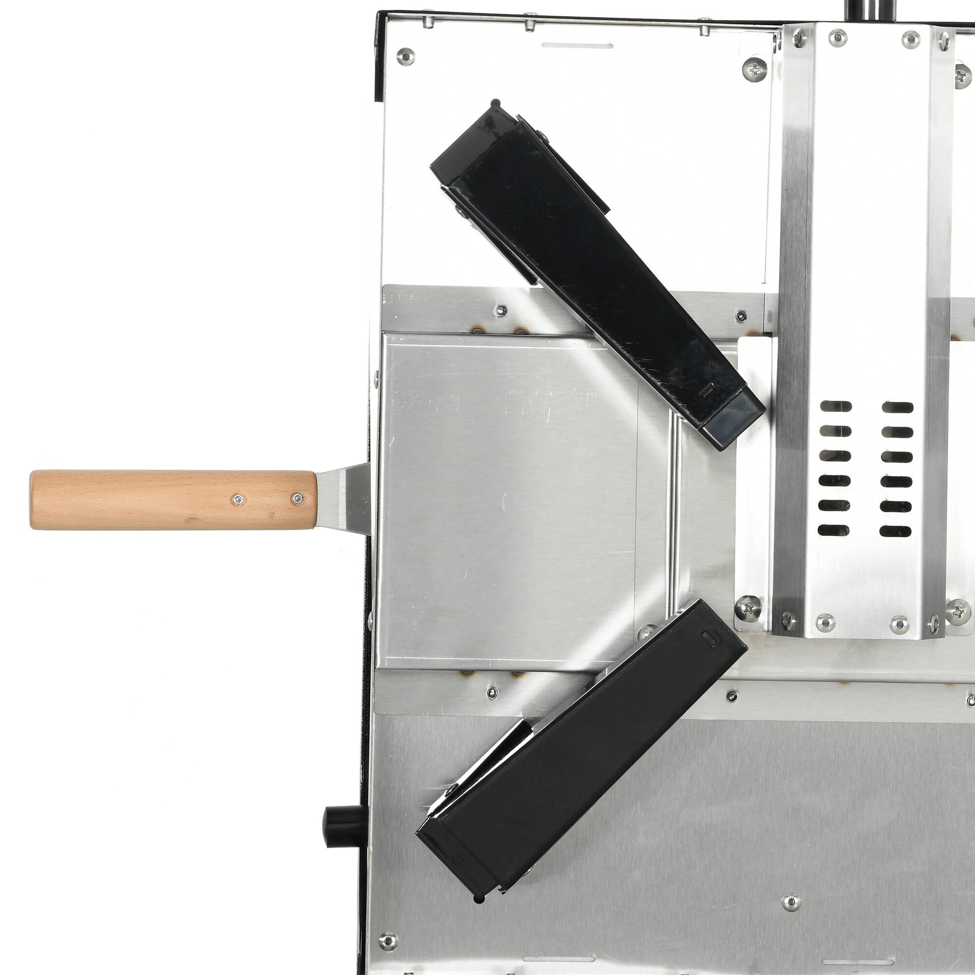 Alt View 8. Outsunny - Wood Fired Pizza Oven with 12" Rotating Stone, Peel and Waterproof Cover, Portable Pizza Maker with Foldable Legs - Black.