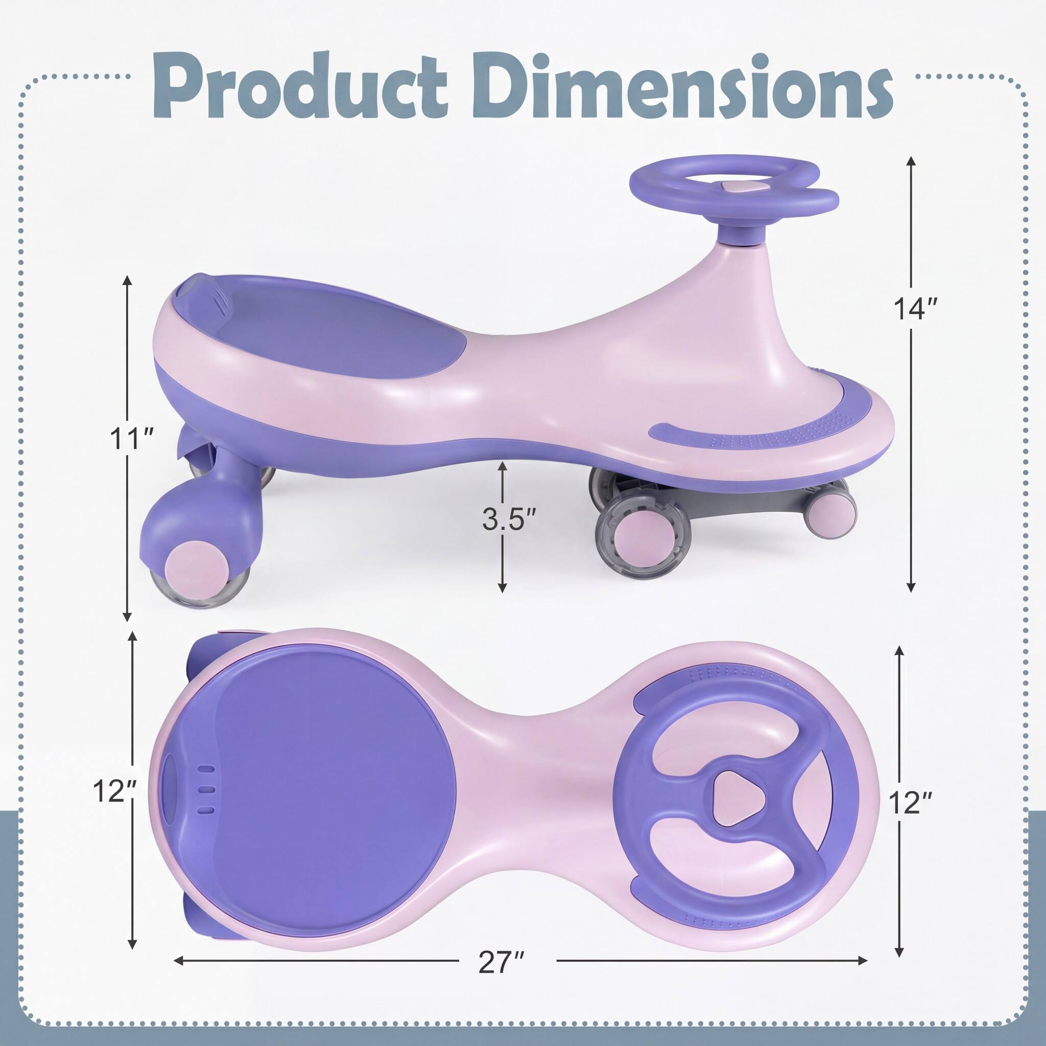 Product Dimensions: 14" x 11" x 3.5" x 12" x 27"