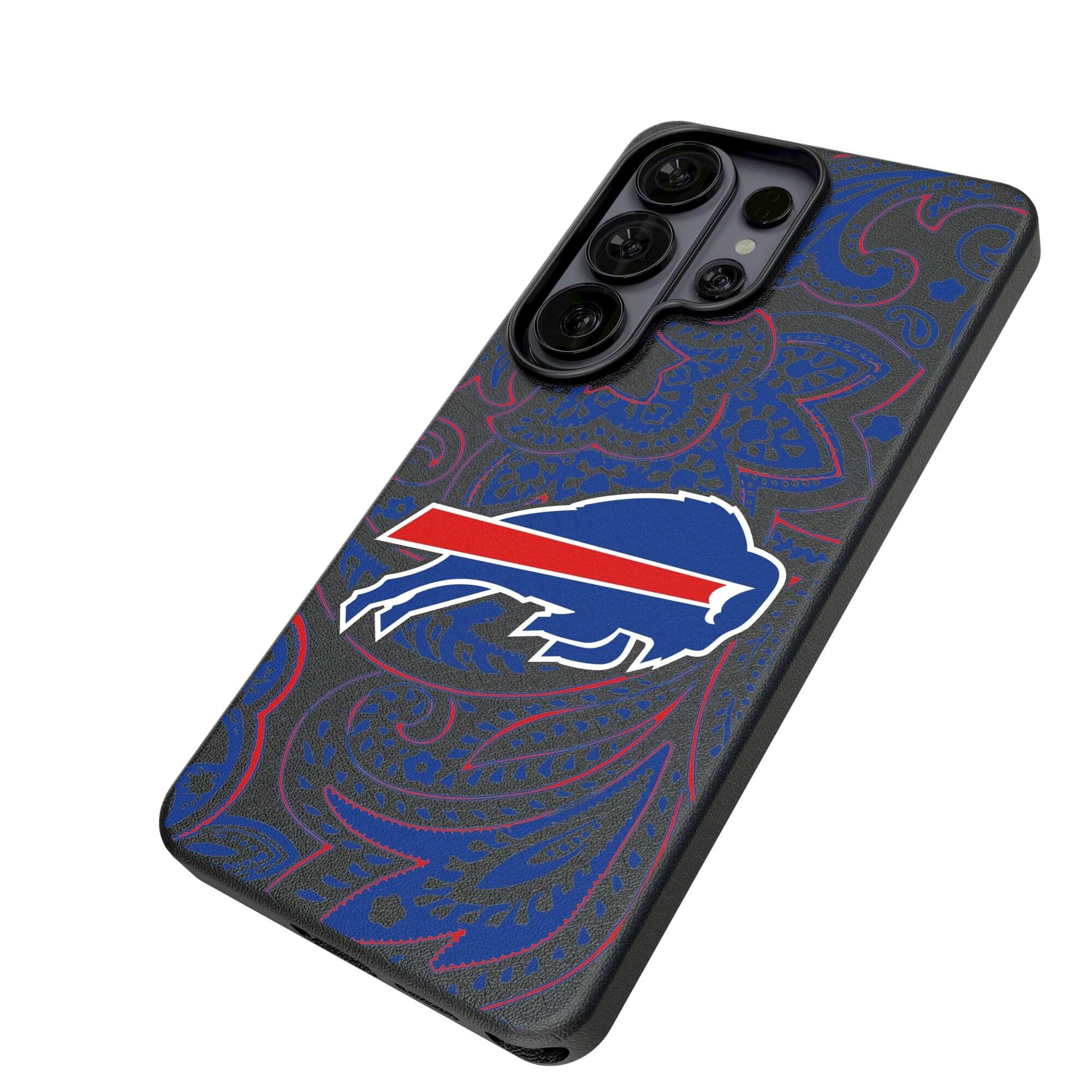 Alt View 1. Keyscaper - Buffalo Bills Paisley Galaxy Magnetic Bump Case - S25 Ultra - Black.