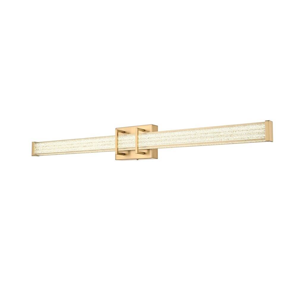 Angle. Living District - Ivaan 36 Inch Led Wall Sconce In Satin Gold - Satin Gold.