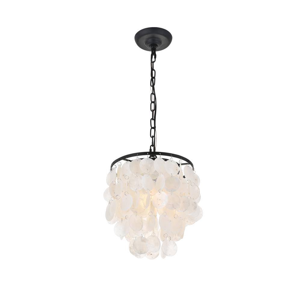 Alt View 4. Living District - Selene 1 light Black Pendant - Black And White.