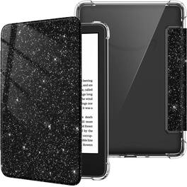 Kitcheniva - Lightweight Clear Slim Case For Kindle 6 Inch 11th Generation - Black Glitter