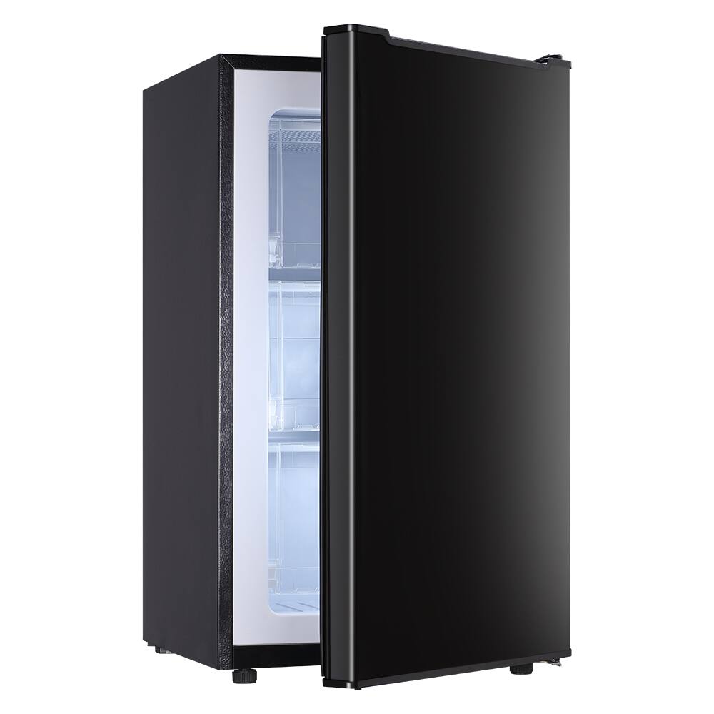 Alt View 3. Loheer - 2.8 Cu. Ft. Compact Upright Freezer with -9.4°F Deep Freeze and Mechanical Control - BLACK.