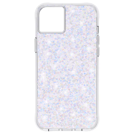 Front. Case-Mate - Antimicrobial Hardshell Case with MagSafe for Apple iPhone 14 Plus - Twinkle Diamond.