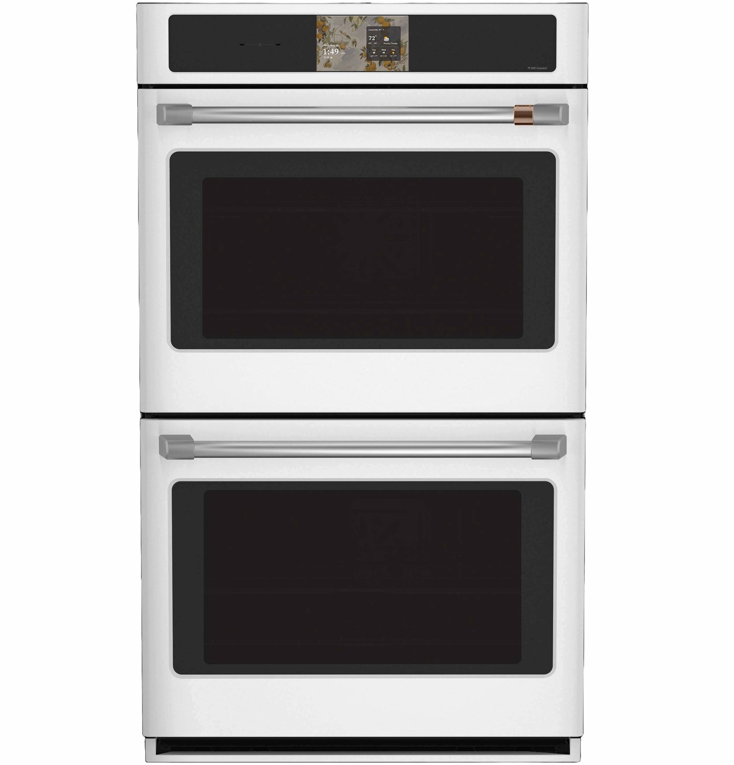Alt View 24. Café - 30" Smart Built-In Double Electric Convection Wall Oven with Air Fry and Precision Cooking Modes - Matte White.
