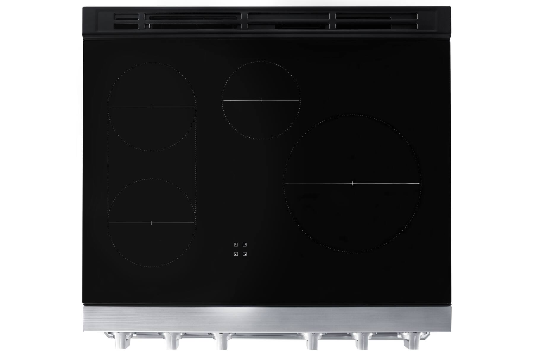 Alt View 13. Dacor - Transitional 6.3 Cu. Ft. Freestanding Electric Induction Four-Part Pure Convection 30" Range with Anti-Scratch Glass - Stainless Steel.