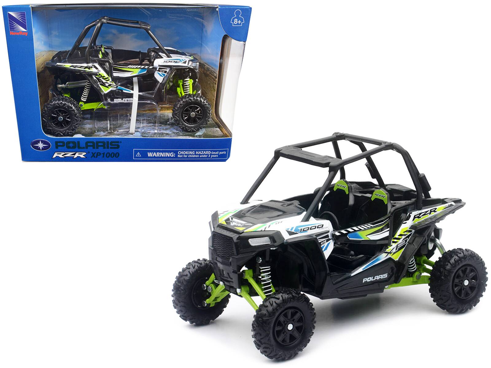 8+  
NewRay  
POLARIS  
RZR XP1000  
WARNING: CHOKING HAZARD - Small parts. Not for children under 3 years.