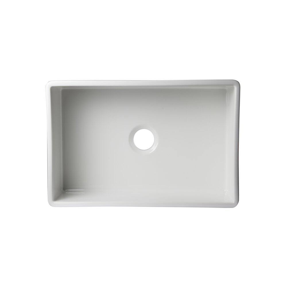 Alt View 4. Alfi - ALFI brand White 30 Decorative Lip Apron Single Bowl Fireclay Farmhouse Kitchen Sink - White.