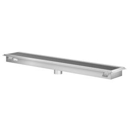 Koolmore - 12" x 72" Floor Trough Drain, 14-Gauge with Subway-Style Grating & Removable Drain Basket, NSF Listed - Stainless Steel