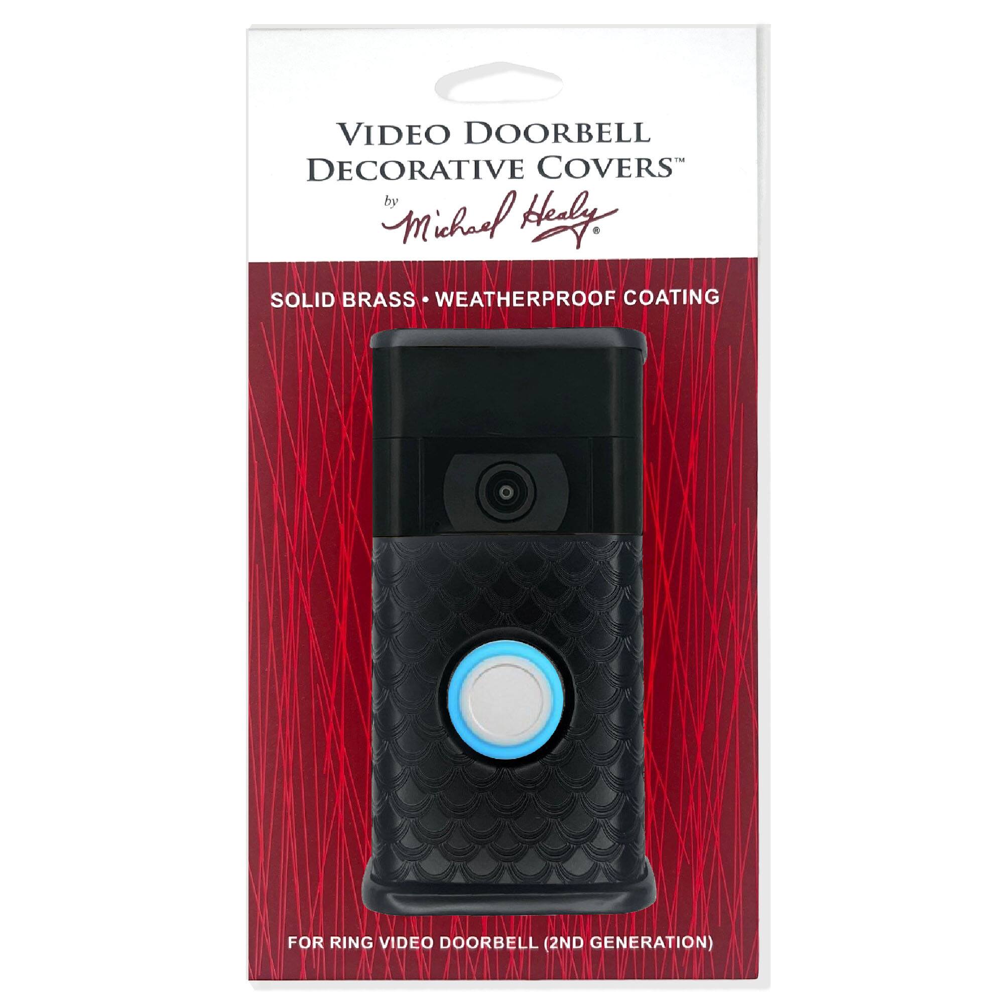 VIDEO DOORBELL DECORATIVE COVERS  
by Michael Hely  

SOLID BRASS • WEATHERPROOF COATING  

FOR RING VIDEO DOORBELL (2ND GENERATION)