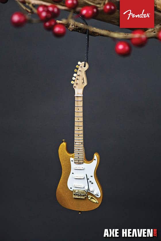 Axe Heaven - Fender 50s Gold Stratocaster Mini Guitar Ornament Collectible Display Model