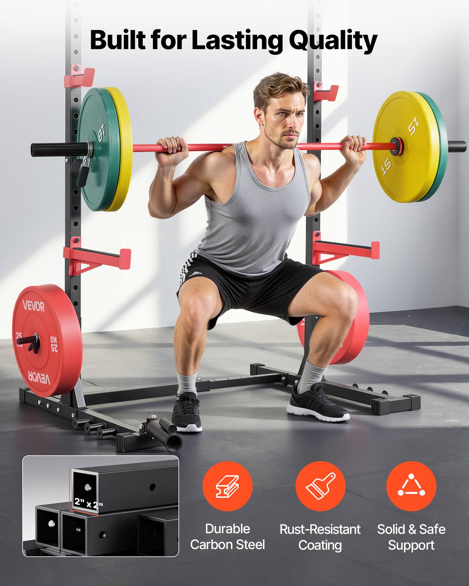 Built for Lasting Quality

- Durable Carbon Steel
- Rust-Resistant Coating
- Solid & Safe Support

2" x 2"