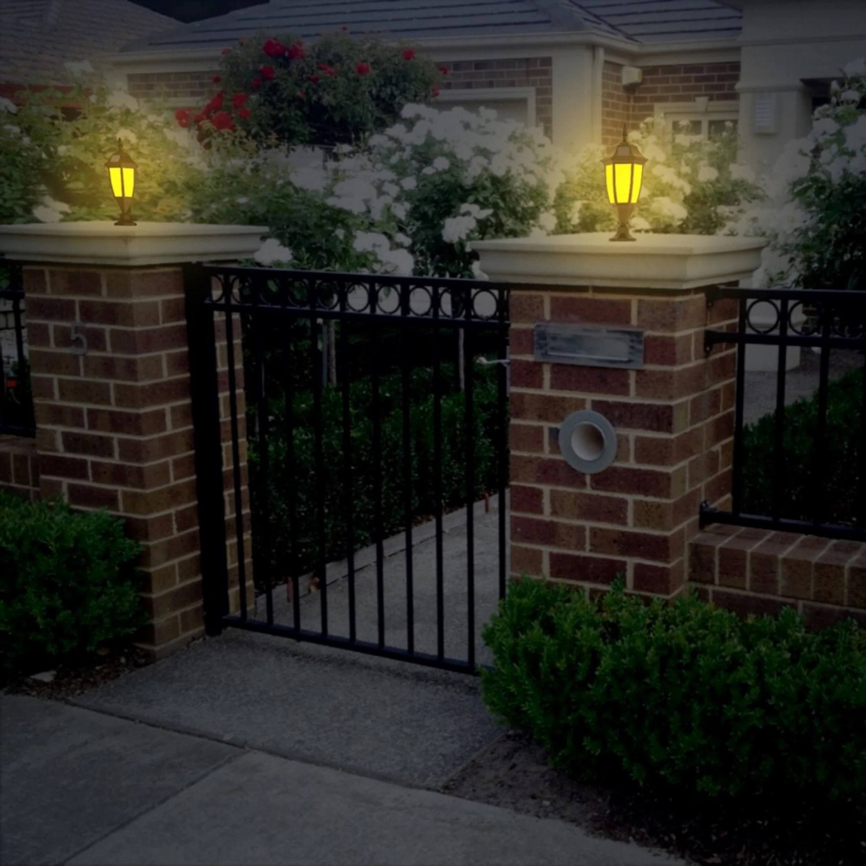 Alt View 2. Techko Maid - Solar Classic Wall Light with Wall Mount (Dual Lighting Modes) - Black.