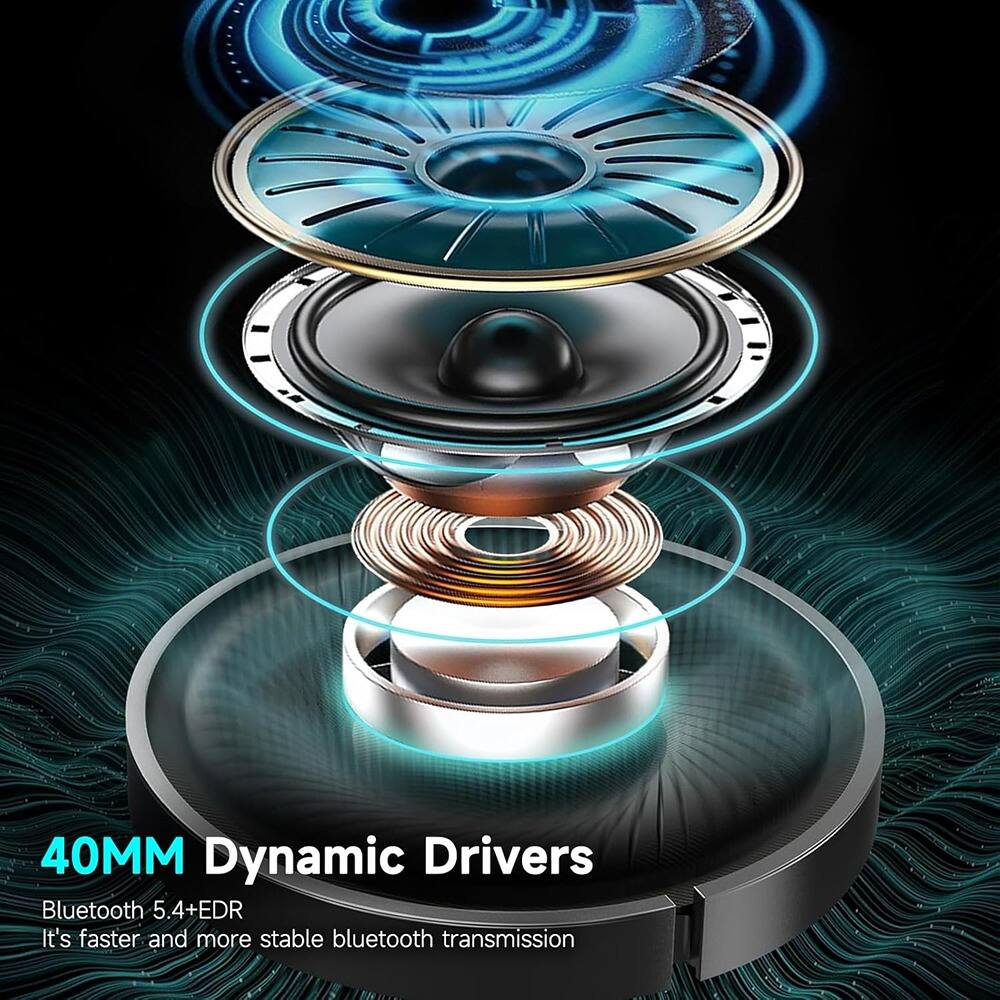 40MM Dynamic Drivers  
Bluetooth 5.4+EDR  
It's faster and more stable bluetooth transmission