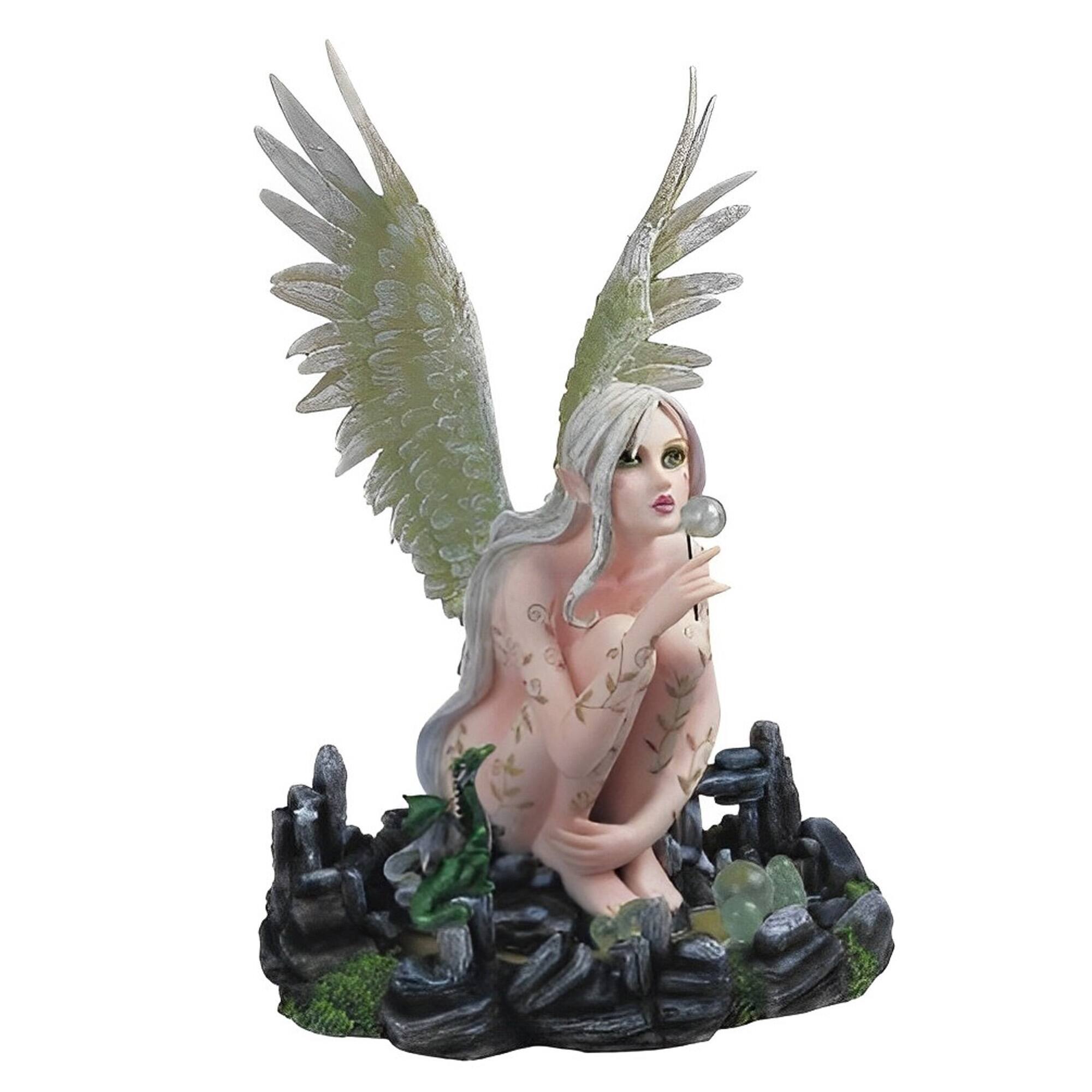 FC Design - 13"H Earth Fairy Blowing Bubbles Figurine Office/Computer Desk Tabletop Decor - Multi-Color