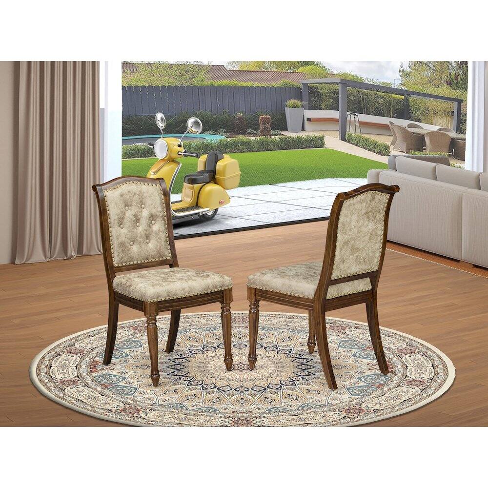 Alt View 1. East West Furniture - Upholstered Dining Chairs Set of 2 - Brown.