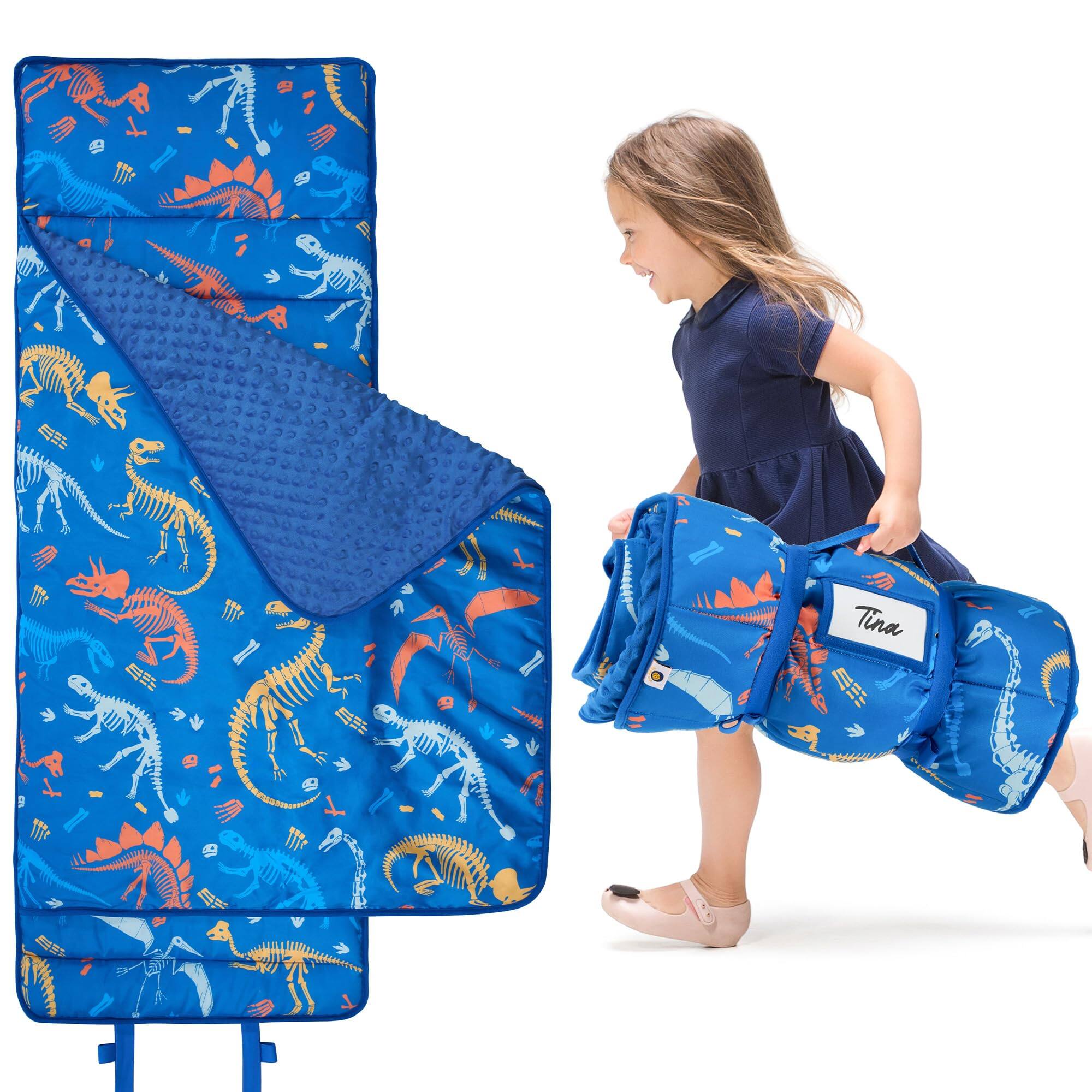 Front. Reds Spade - Nap Mat Extra Soft Rolled Slumber Bags For Napping Mats With Pillow And Blanket Travel Camping Cotton Polye... - Blue.