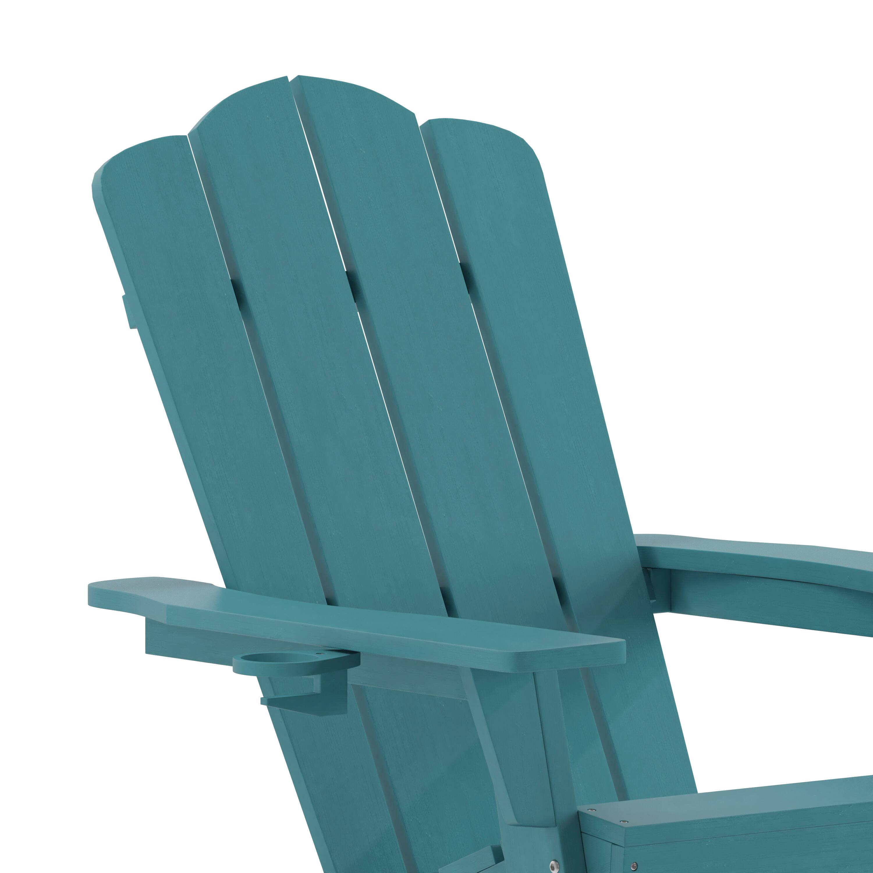 Alt View 10. Emma + Oliver - Tiverton Adirondack Rocking Chair with Cup Holder, Weather Resistant HDPE Adirondack Rocking Chair - Blue.