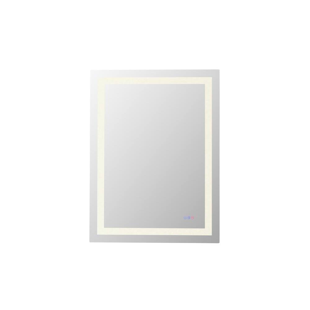 Back. Elegant Kitchen and Bath - Riven 40X30 Led Mirror, Adjustable Color 3000K/4200K/6400K - White.