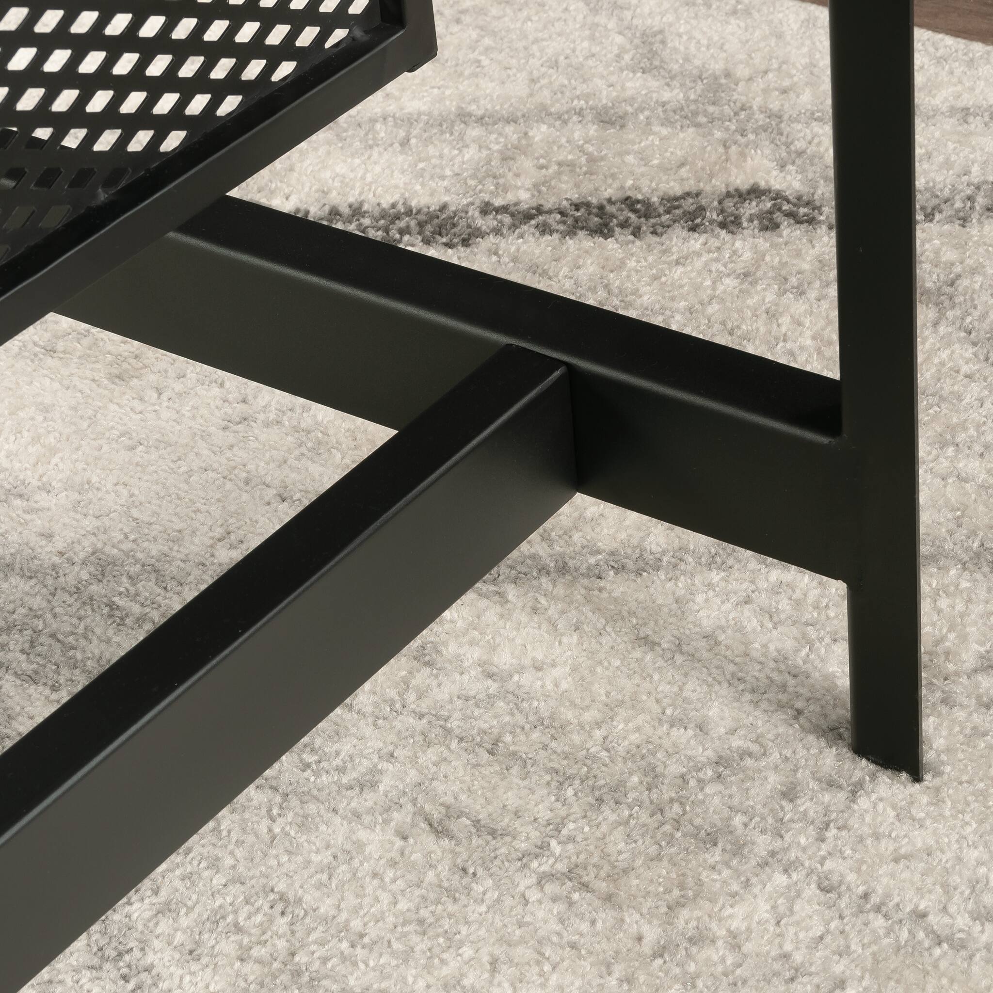 Angle. TinyHomie - Table Desk Brown finish - Brown.