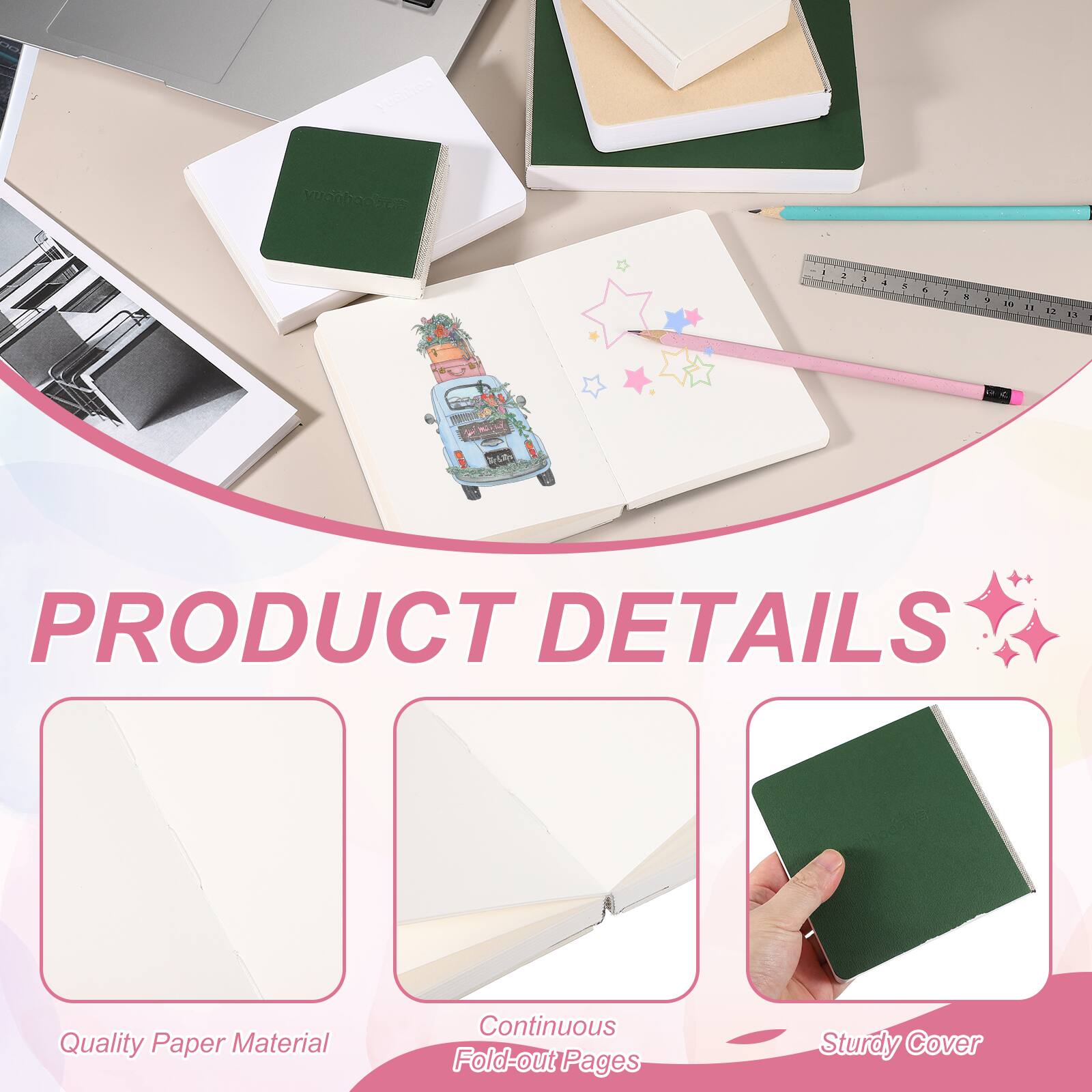 PRODUCT DETAILS

Quality Paper Material

Continuous Fold-out Pages

Sturdy Cover