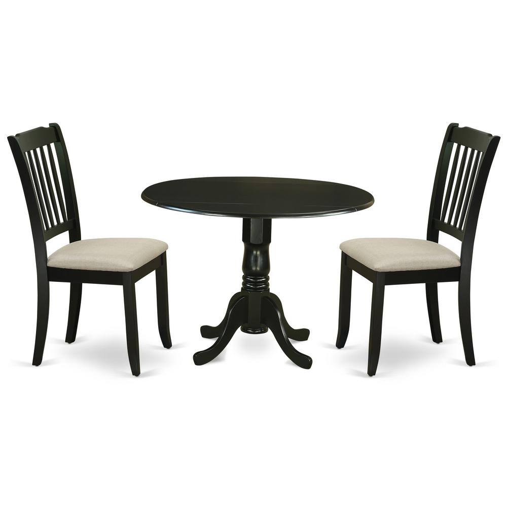 Back. East West Furniture - Dining Room Set Black - Brown.