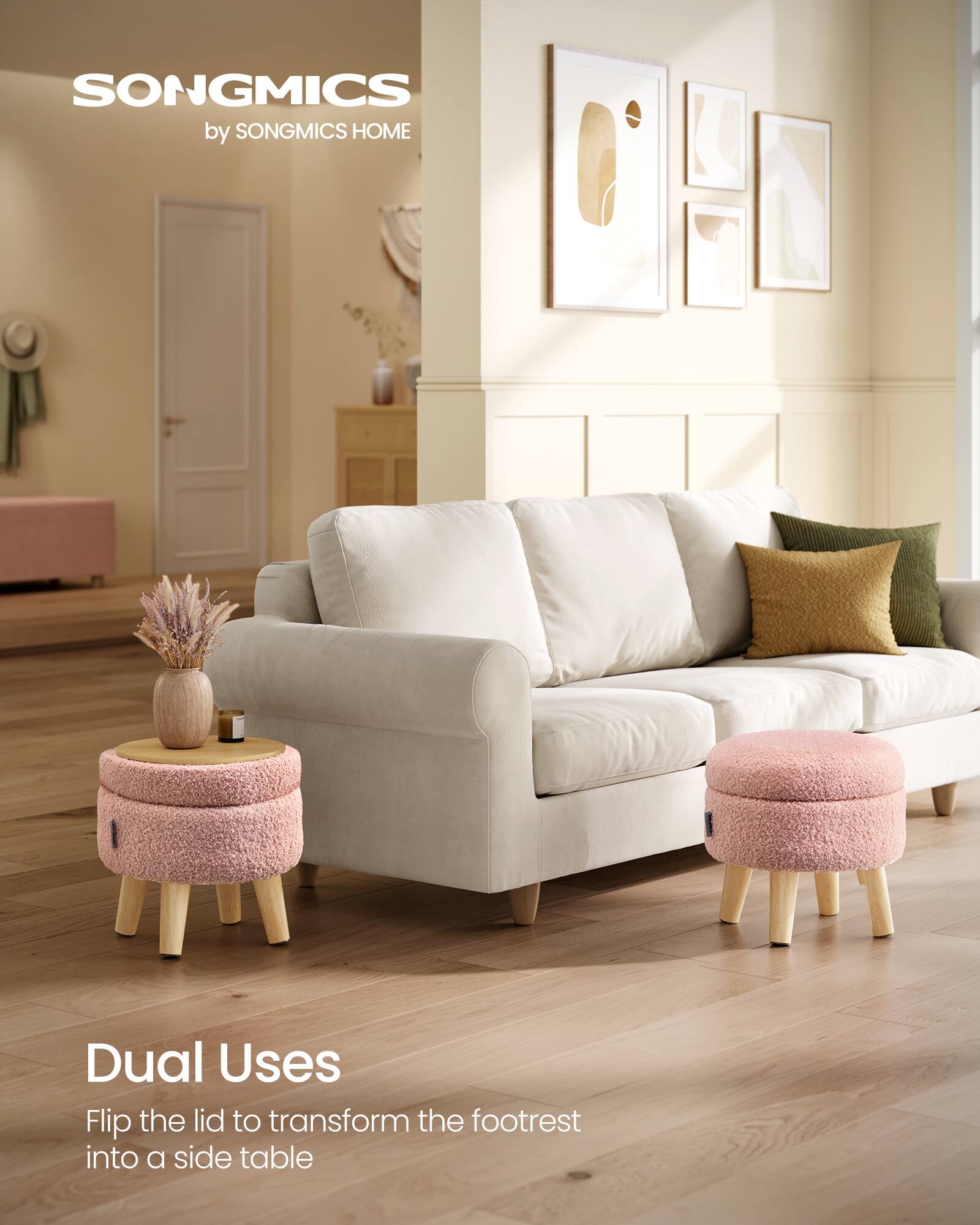 SONGMICS by SONGMICS HOME

Dual Uses

Flip the lid to transform the footrest into a side table