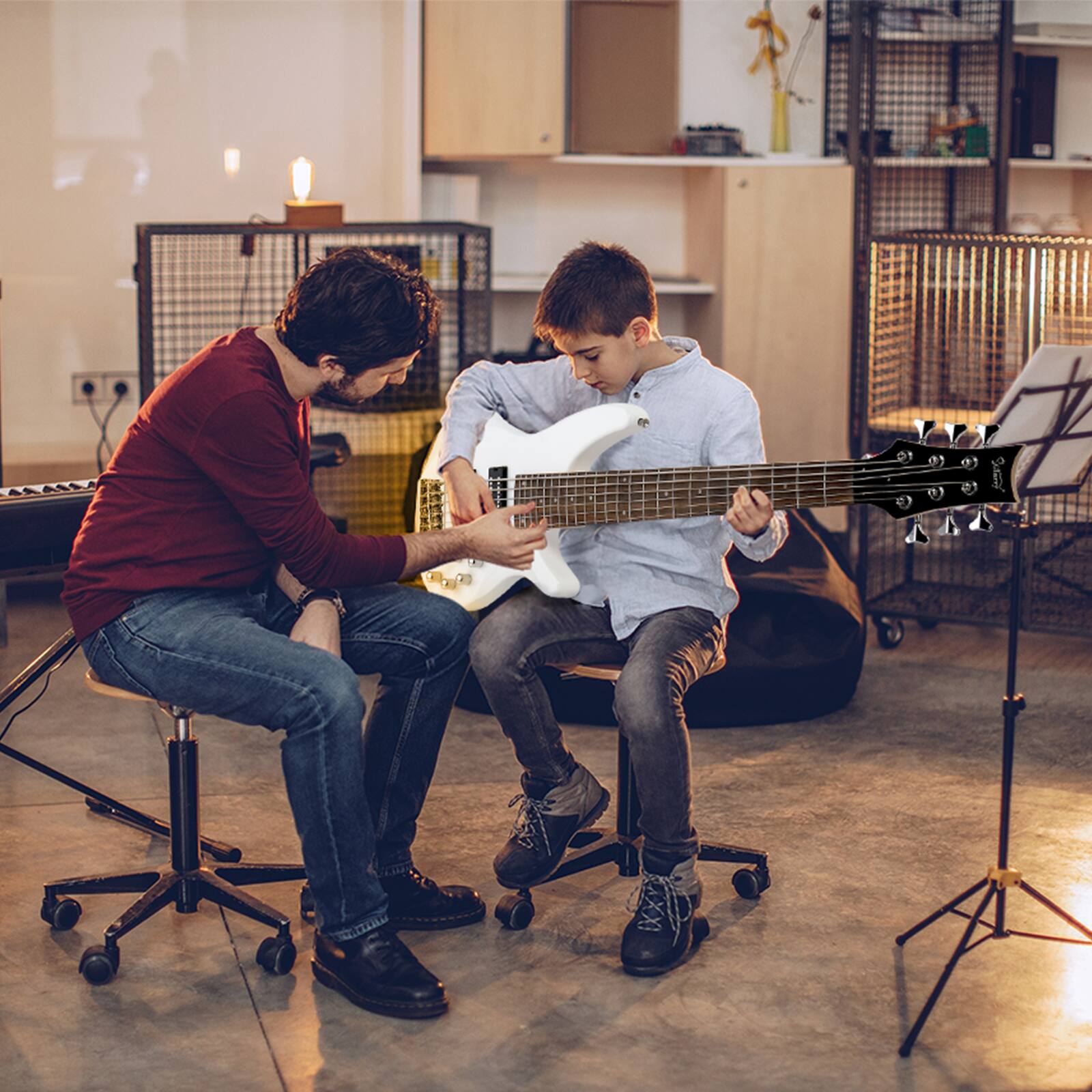 Alt View 4. Winado - Bass Guitar 6 String Electric Bass Guitars, Beginner Bass Guitar with Professional H-H pickup, 3 Way Pickup Selector.