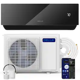 Della - Umbra 12000 BTU 115V Mini Split AC with Heat Pump, Cools Up to 550 Square Feet - White