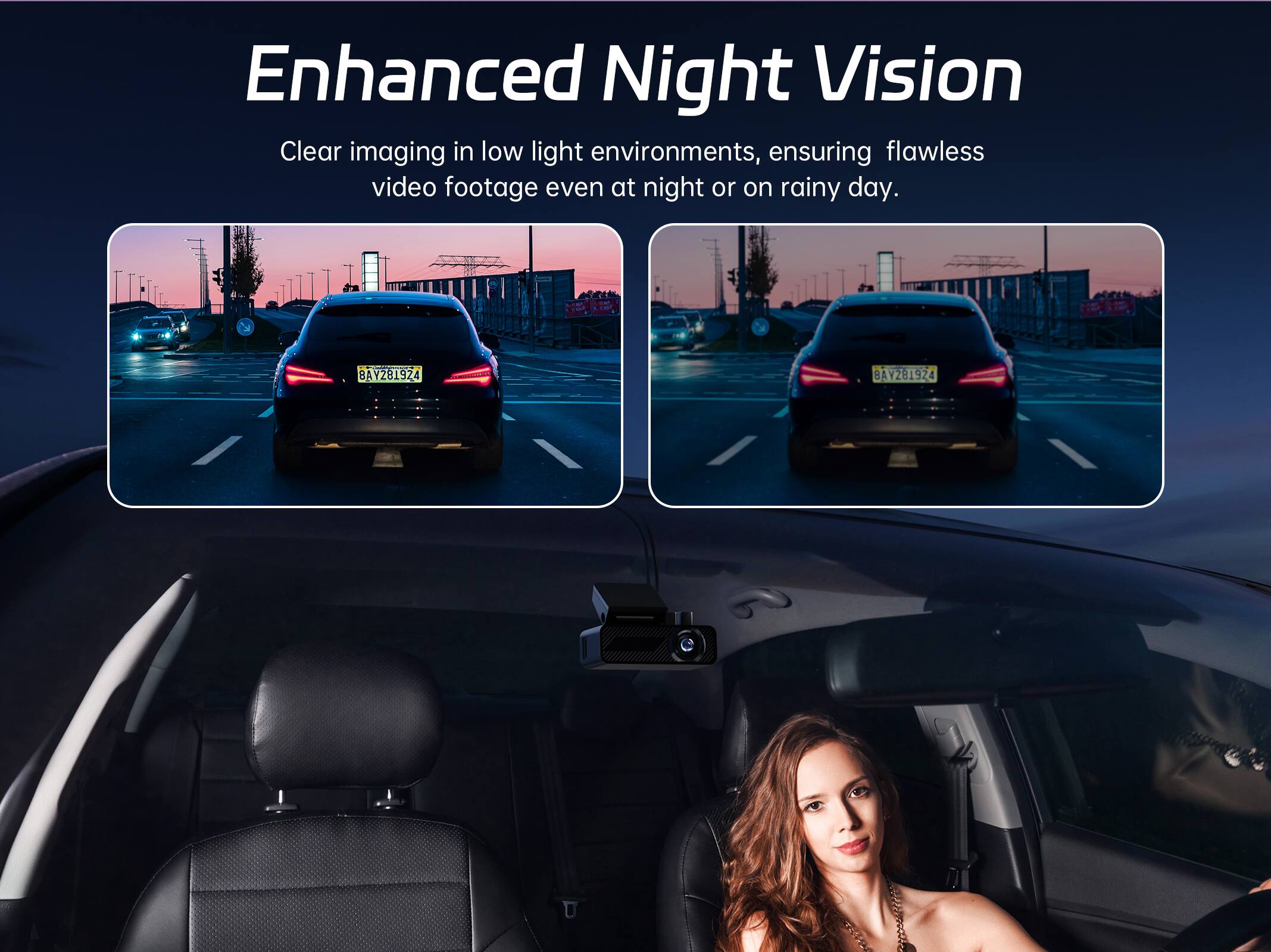 Enhanced Night Vision  
Clear imaging in low light environments, ensuring flawless video footage even at night or on rainy day.  
BAVZ81924