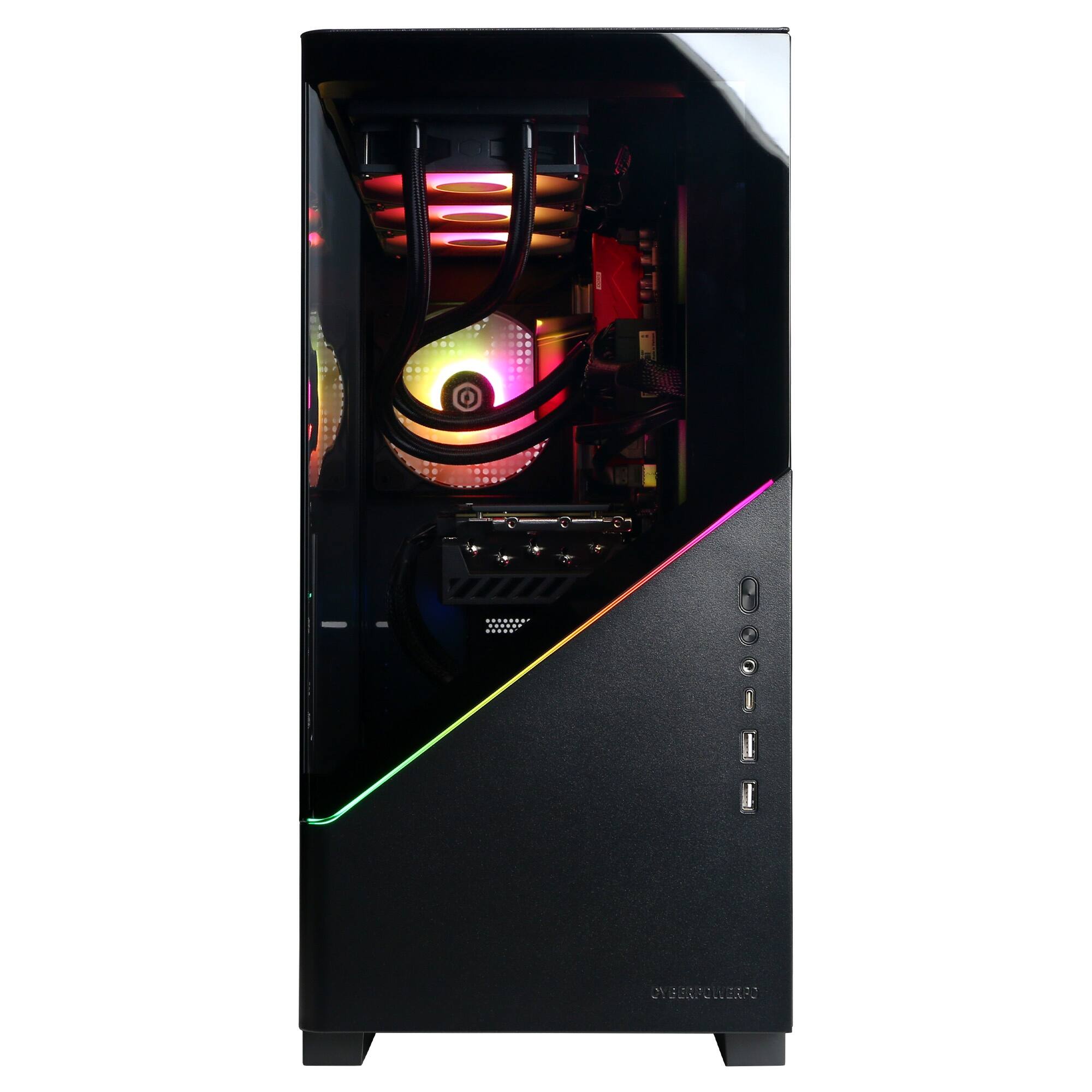 Alt View 1. CyberPowerPC - Gaming Desktop - AMD Ryzen 7 9850X3D - AMD Radeon RX 9070 XT 16GB - 32GB DDR5 - 2TB PCIe 4.0 SSD - Black.