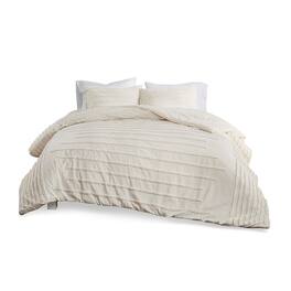 Gracie Mills - Sotelo Modern Cotton Chenille Duvet Cover Set - Ivory