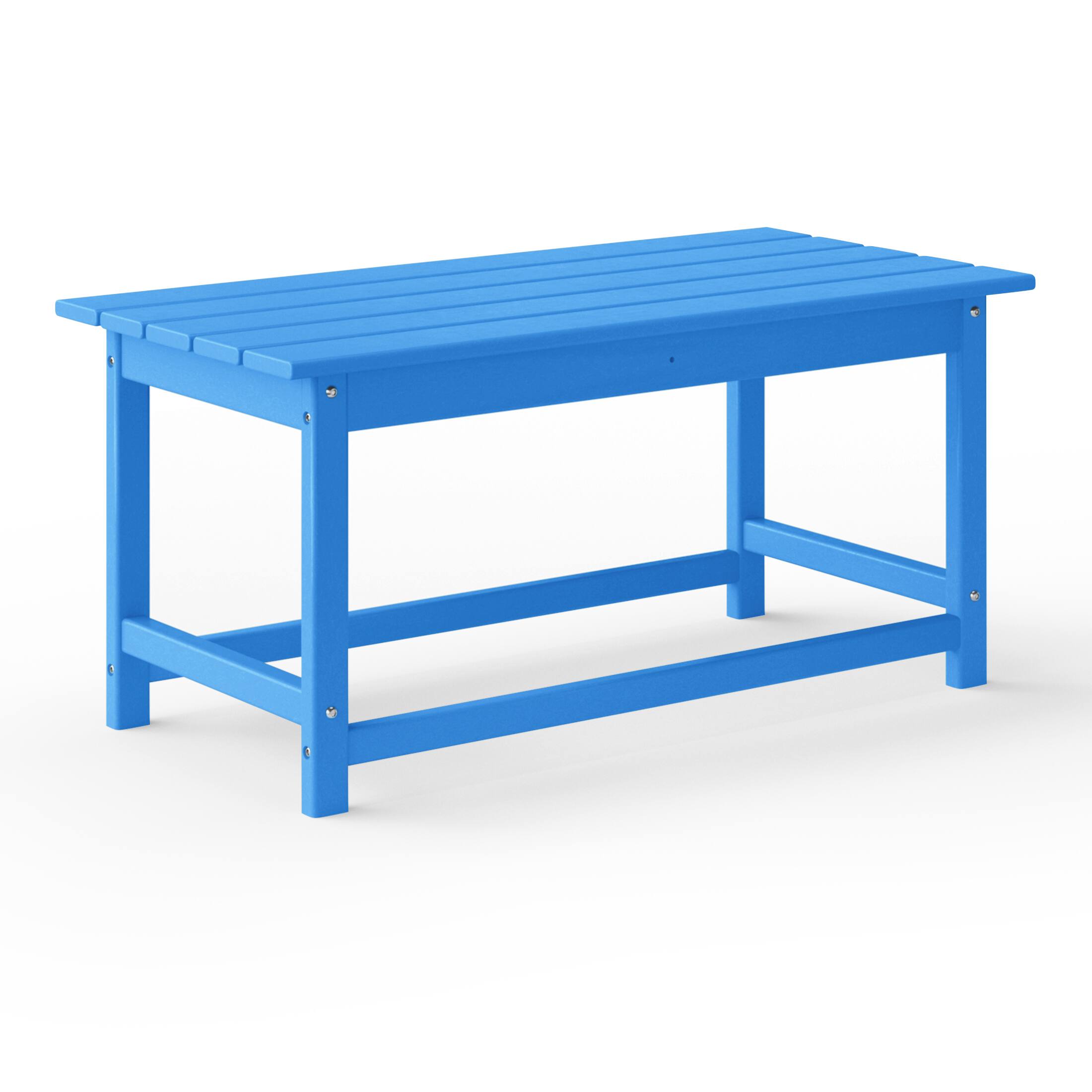 Left. WestinTrends - WestinTrends Malibu 35" length outdoor Coffee table for Adirondack chair - Pacific Blue.