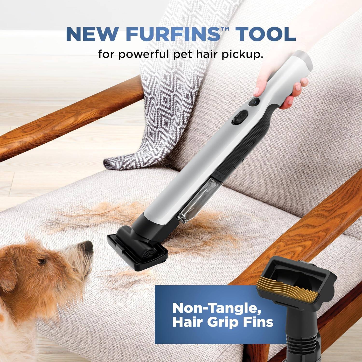 NEW FURFINS™ TOOL for powerful pet hair pickup. Non-Tangle, Hair Grip Fins