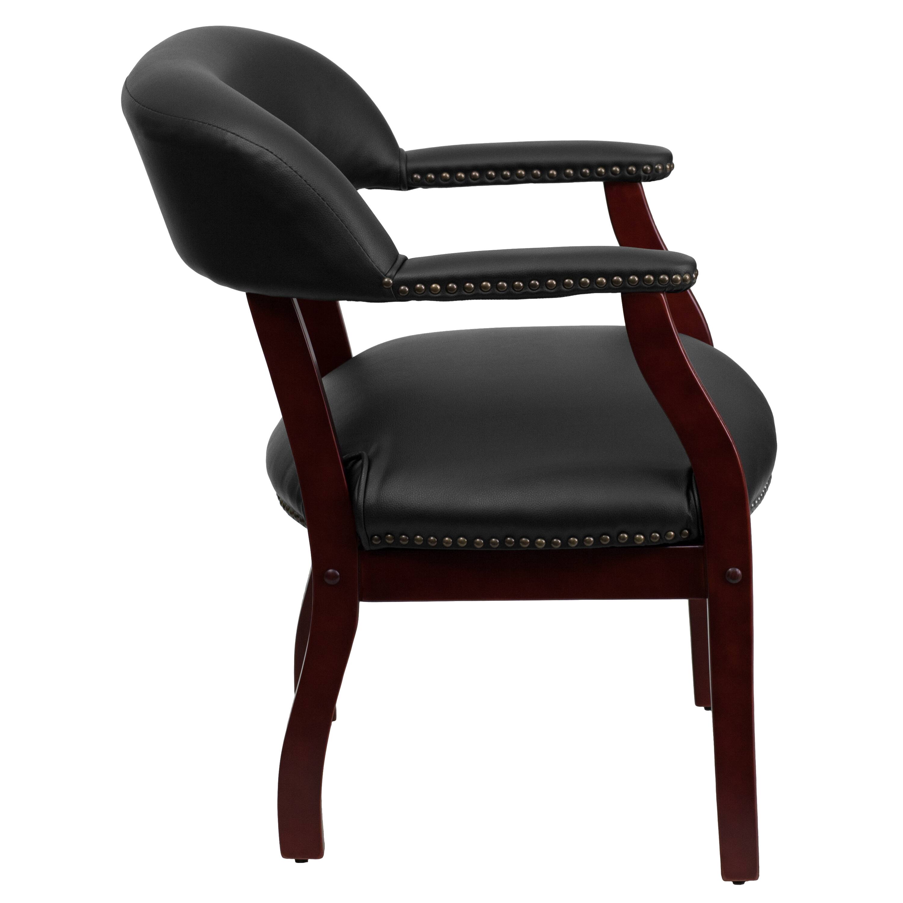 Alt View 6. Emma + Oliver - Conference Chair with Accent Nail Trim - Black Vinyl.