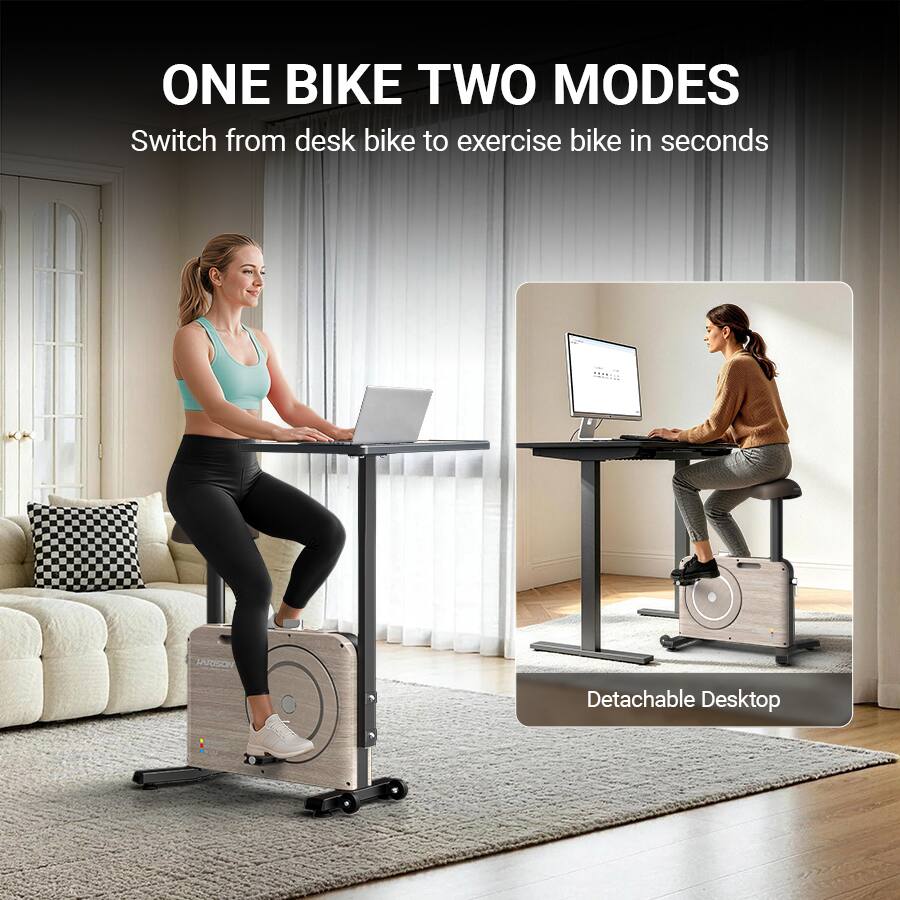 HARISON Desk Exercise Bike, 2 in 1 Home Office Stationary Bike