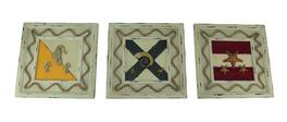 Things2Die4 - Set of 3 Rustic Coastal Nautical Flag Wooden Wall Hangings - Multicolored