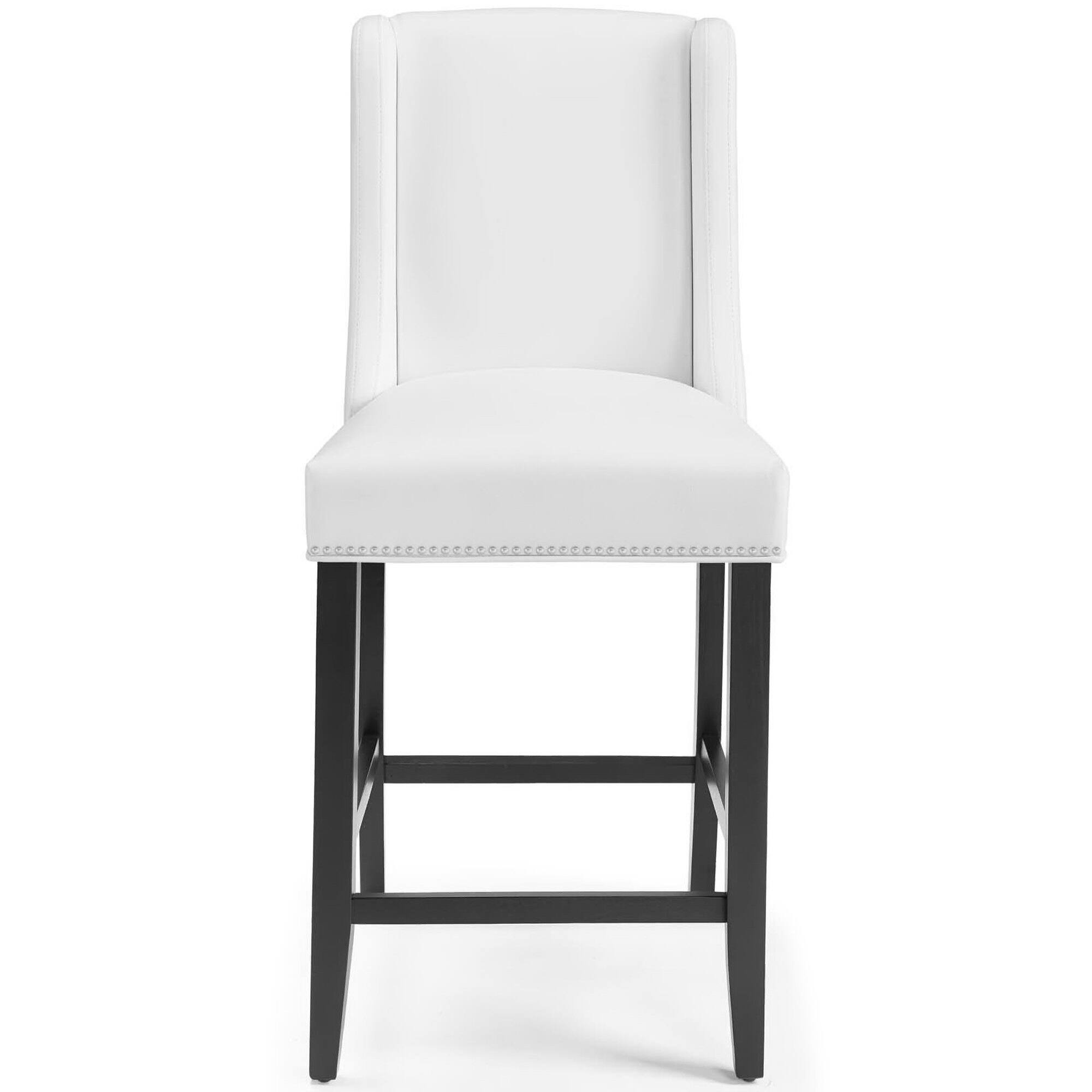 Back. Modway - Baron Faux Leather Counter Stool by Modway - White.