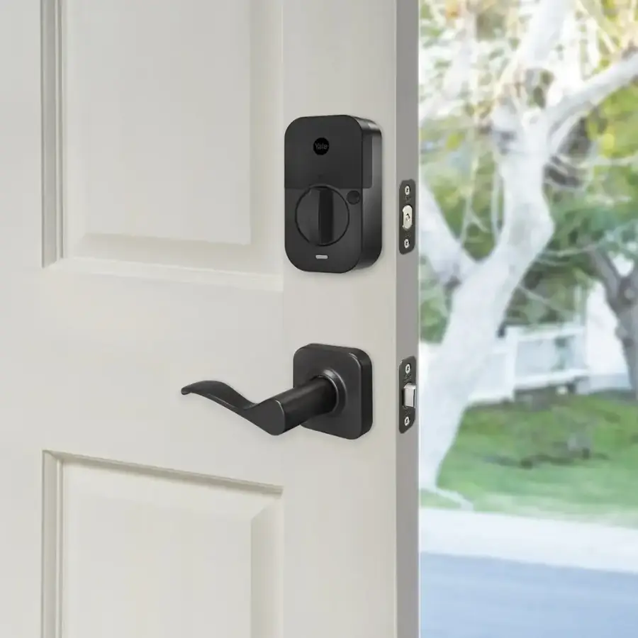 Alt View 17. Yale - Assure Lock 2 - Smart Lock Wi-Fi Deadbolt with Push Button Keypad | Key Access - Norwood Handle - Black Suede.