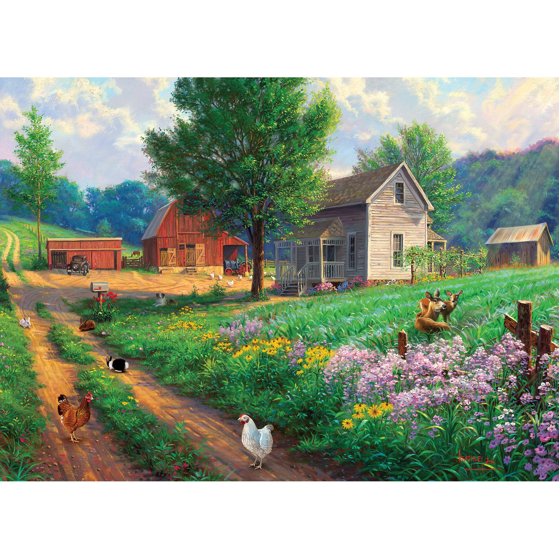 Outset Media - Outset Media: Cobble Hill 1000 Piece Puzzle: Country Farm - Reference Poster Included